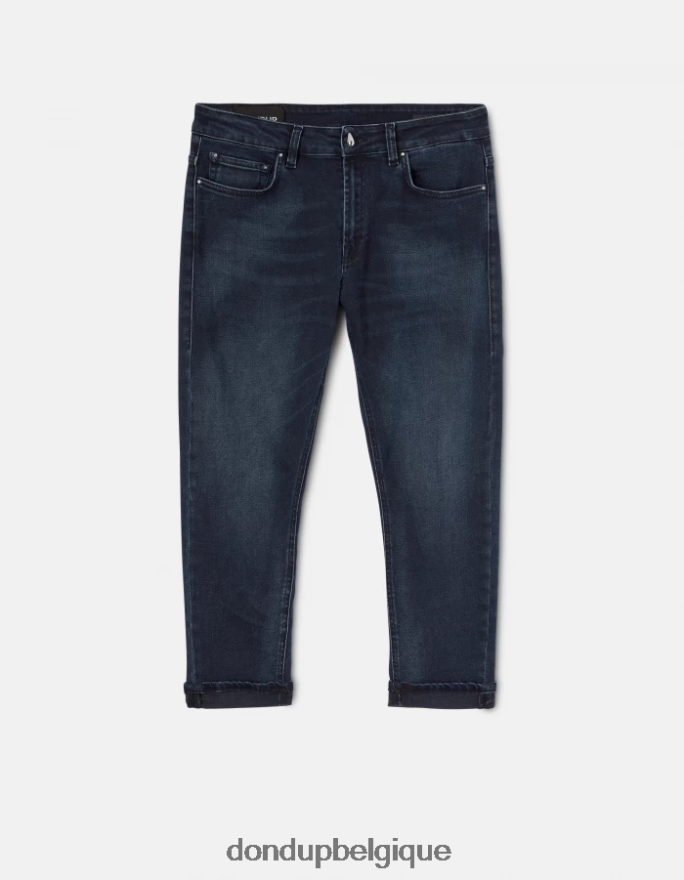 femmes vêtements DONDUP bleu touareg jean mila en denim stretch coupe carotte 8826D062