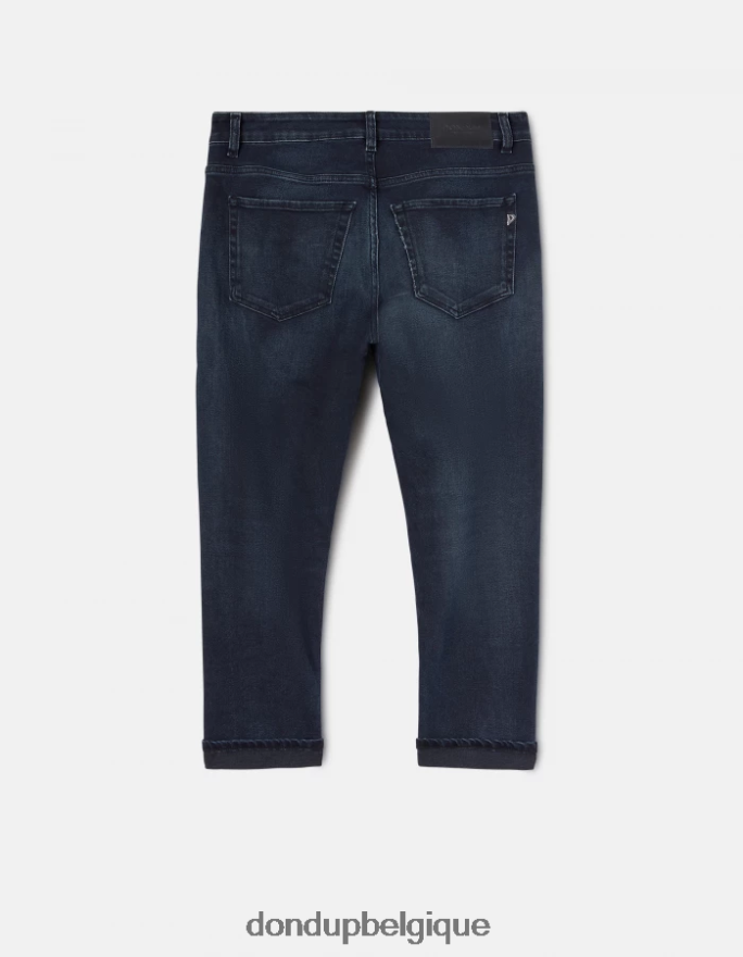 femmes vêtements DONDUP bleu touareg jean mila en denim stretch coupe carotte 8826D062