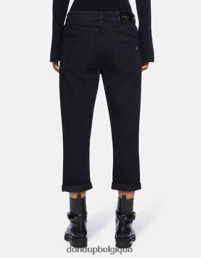 femmes vêtements DONDUP bleu touareg koons - jean ample en denim stretch 8826D0116