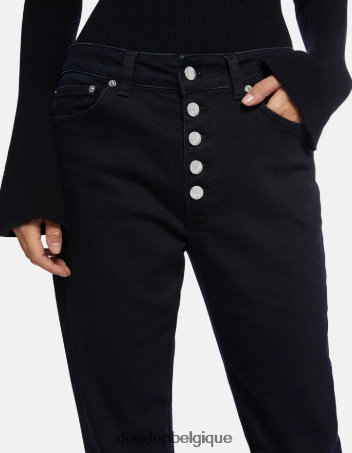 femmes vêtements DONDUP bleu touareg koons - jean ample en denim stretch 8826D0116