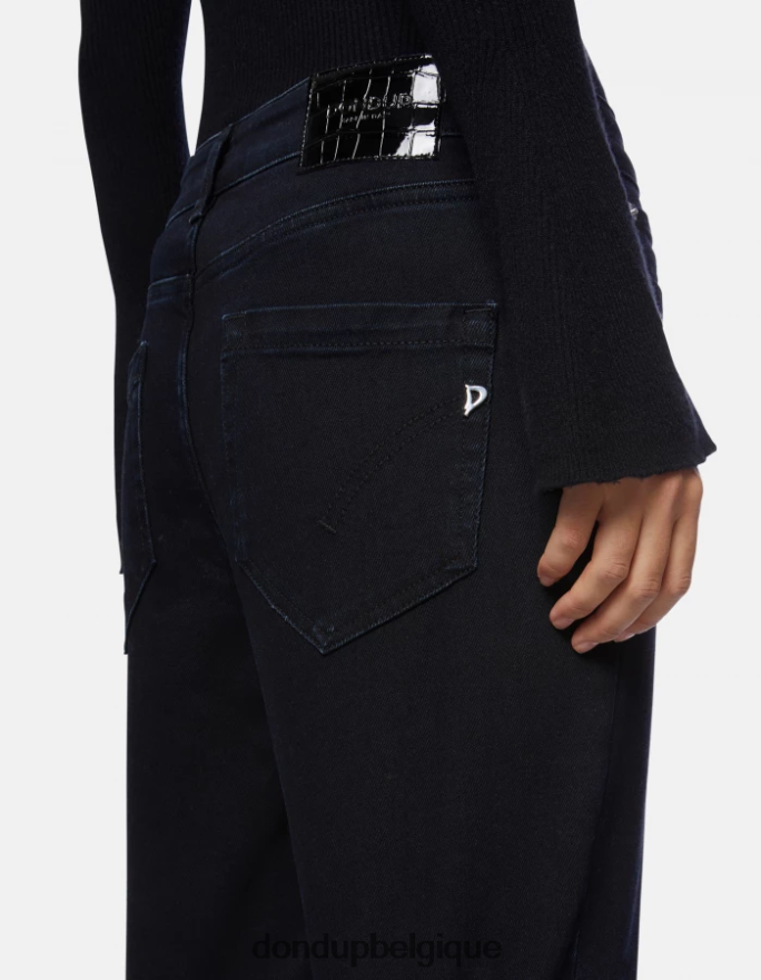 femmes vêtements DONDUP bleu touareg koons - jean ample en denim stretch 8826D0116
