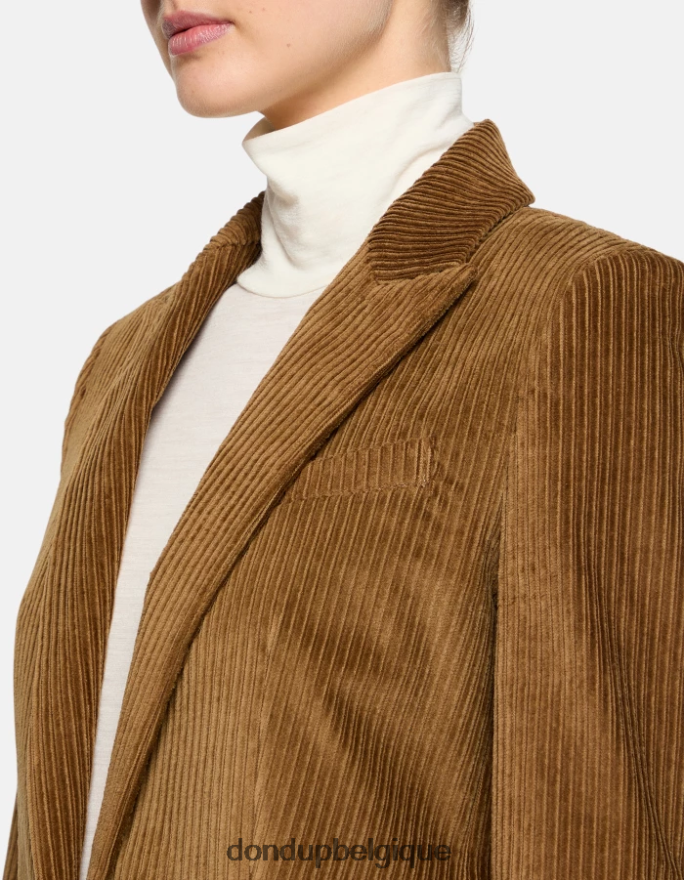 femmes vêtements DONDUP cannelle blazer en velours à simple boutonnage 8826D0377
