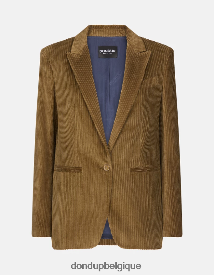 femmes vêtements DONDUP cannelle blazer en velours à simple boutonnage 8826D0377