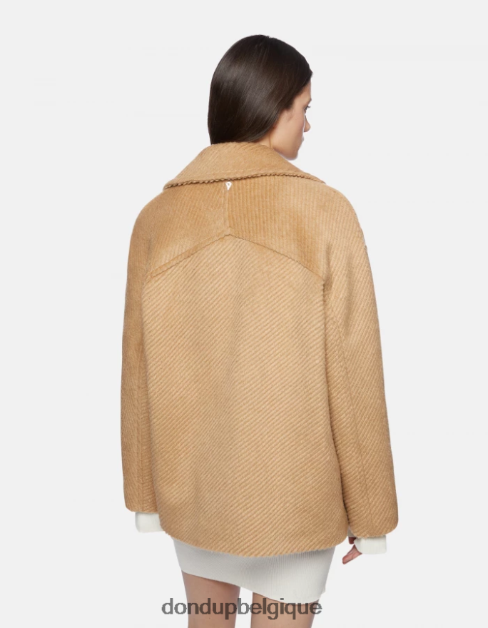 femmes vêtements DONDUP cannelle caban en tissu à double boutonnage 8826D0342