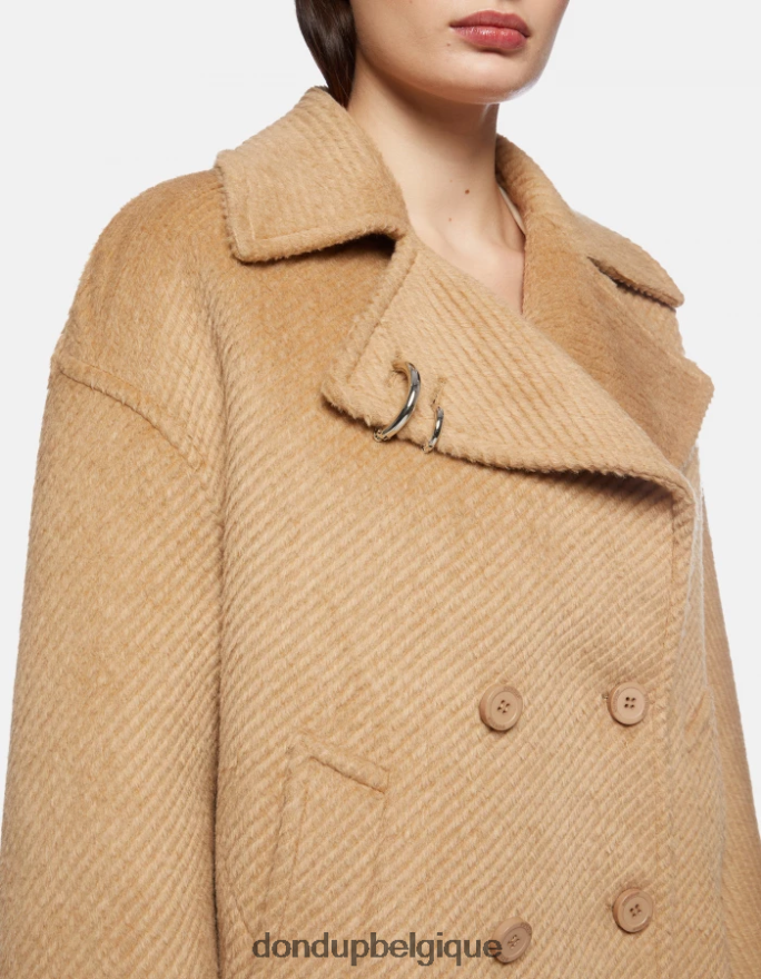 femmes vêtements DONDUP cannelle caban en tissu à double boutonnage 8826D0342