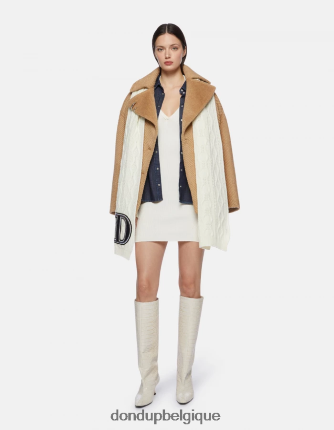 femmes vêtements DONDUP cannelle caban en tissu à double boutonnage 8826D0342