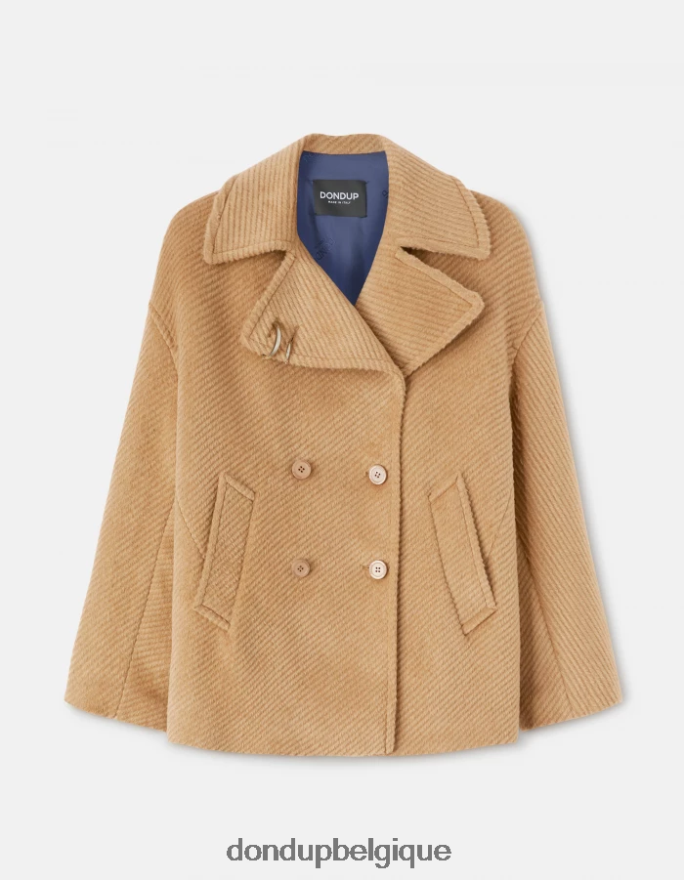 femmes vêtements DONDUP cannelle caban en tissu à double boutonnage 8826D0342
