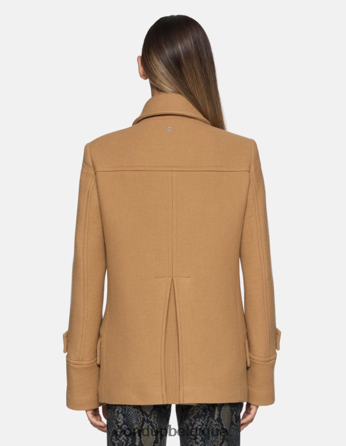 femmes vêtements DONDUP cannelle caban en tissu à double boutonnage 8826D0345
