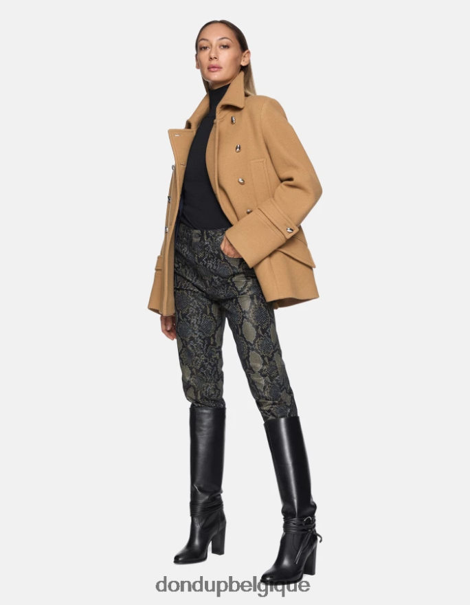 femmes vêtements DONDUP cannelle caban en tissu à double boutonnage 8826D0345