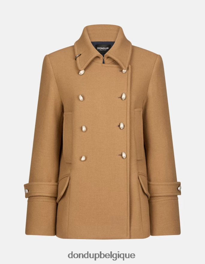 femmes vêtements DONDUP cannelle caban en tissu à double boutonnage 8826D0345