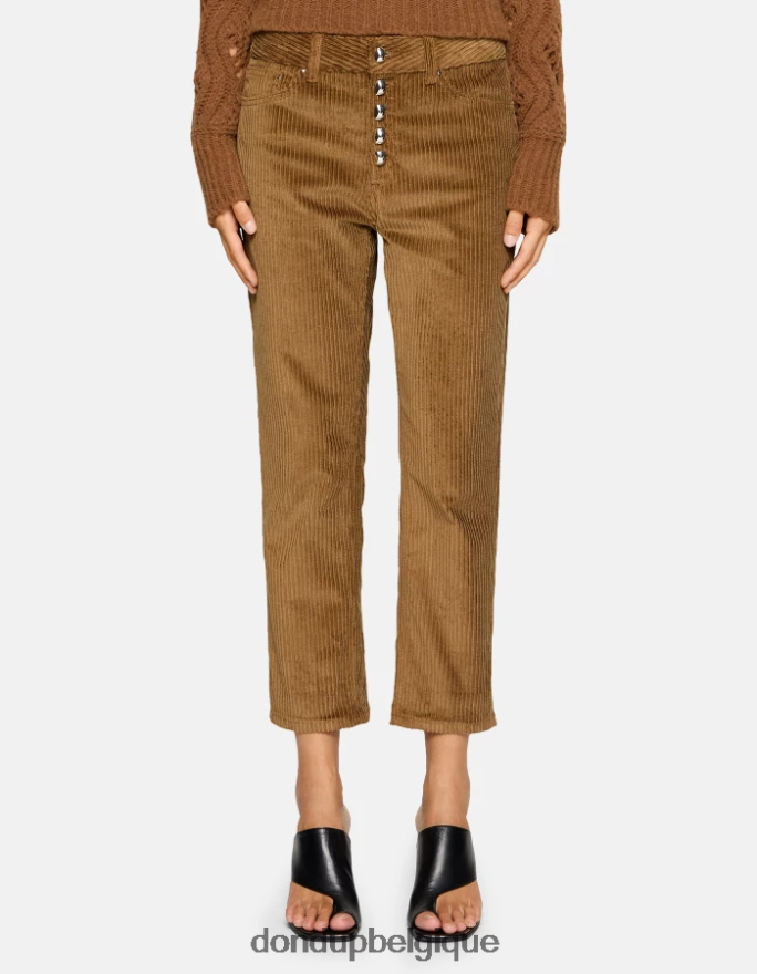 femmes vêtements DONDUP cannelle koons pantalon ample en velours 8826D0106