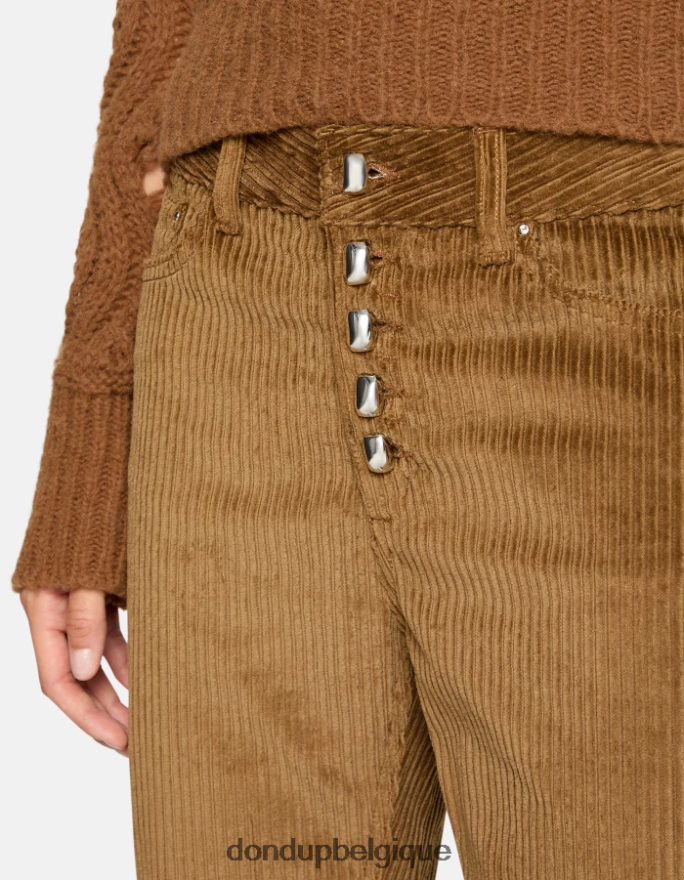femmes vêtements DONDUP cannelle koons pantalon ample en velours 8826D0106
