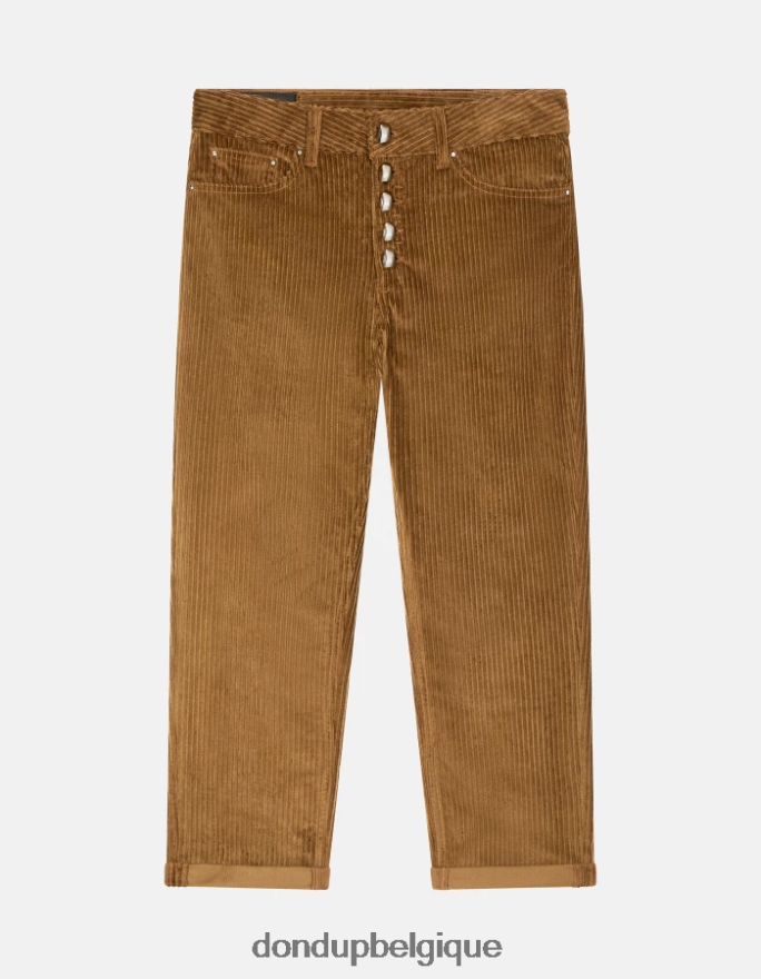 femmes vêtements DONDUP cannelle koons pantalon ample en velours 8826D0106