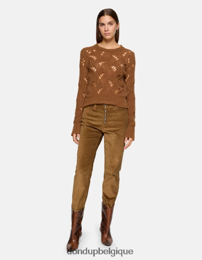 femmes vêtements DONDUP cannelle koons pantalon ample en velours 8826D0106