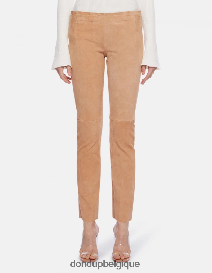 femmes vêtements DONDUP cannelle legging en daim 8826D0141