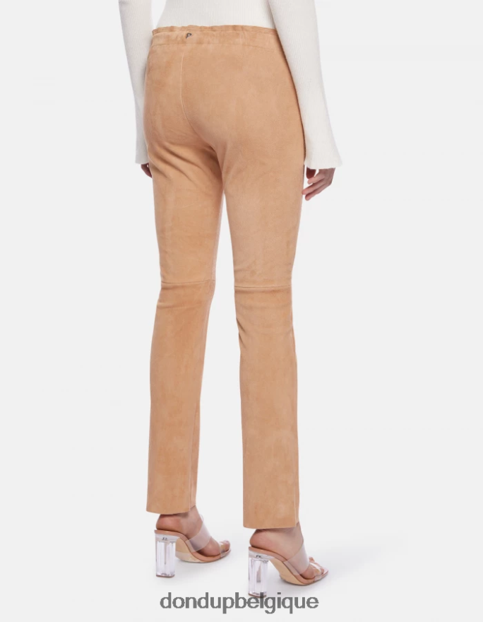femmes vêtements DONDUP cannelle legging en daim 8826D0141