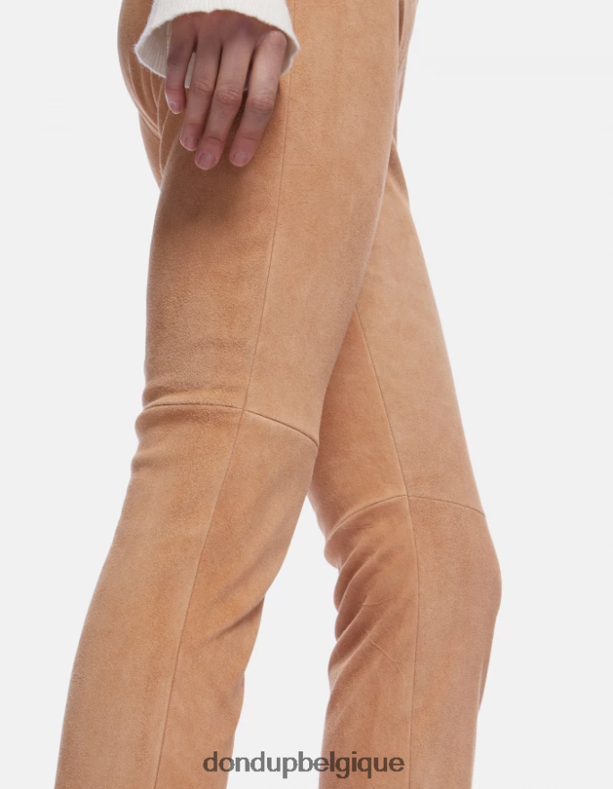 femmes vêtements DONDUP cannelle legging en daim 8826D0141