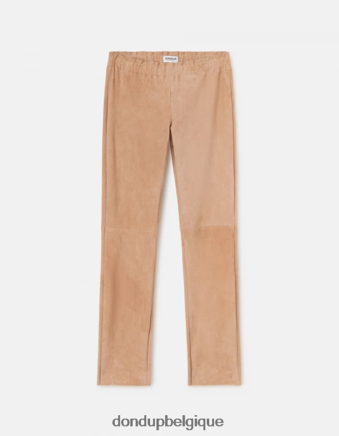 femmes vêtements DONDUP cannelle legging en daim 8826D0141