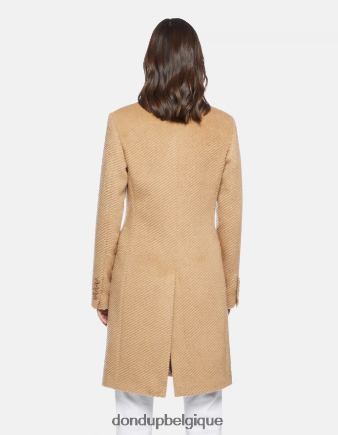 femmes vêtements DONDUP cannelle manteau en tissu à simple boutonnage 8826D0357