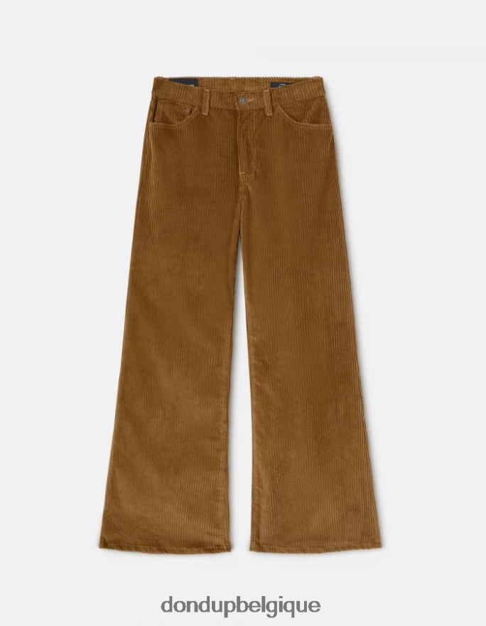 femmes vêtements DONDUP cannelle pantalon large en velours ambre 8826D045