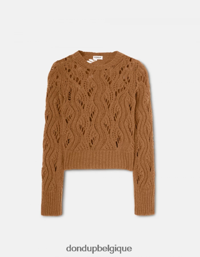 femmes vêtements DONDUP cannelle pull à col rond en laine 8826D0320