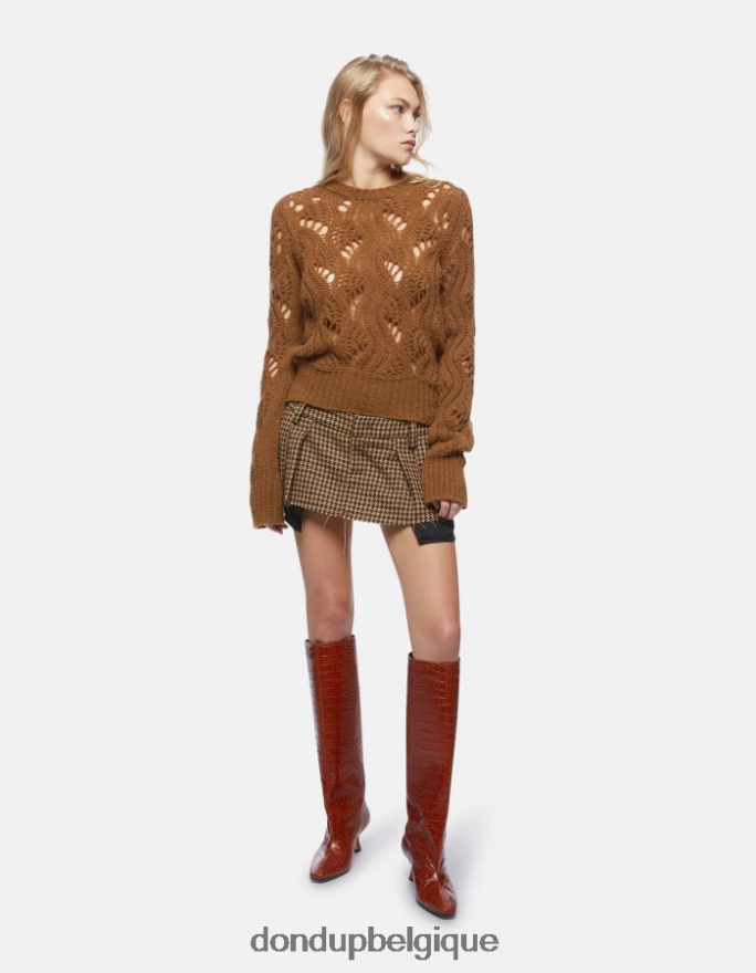 femmes vêtements DONDUP cannelle pull à col rond en laine 8826D0320
