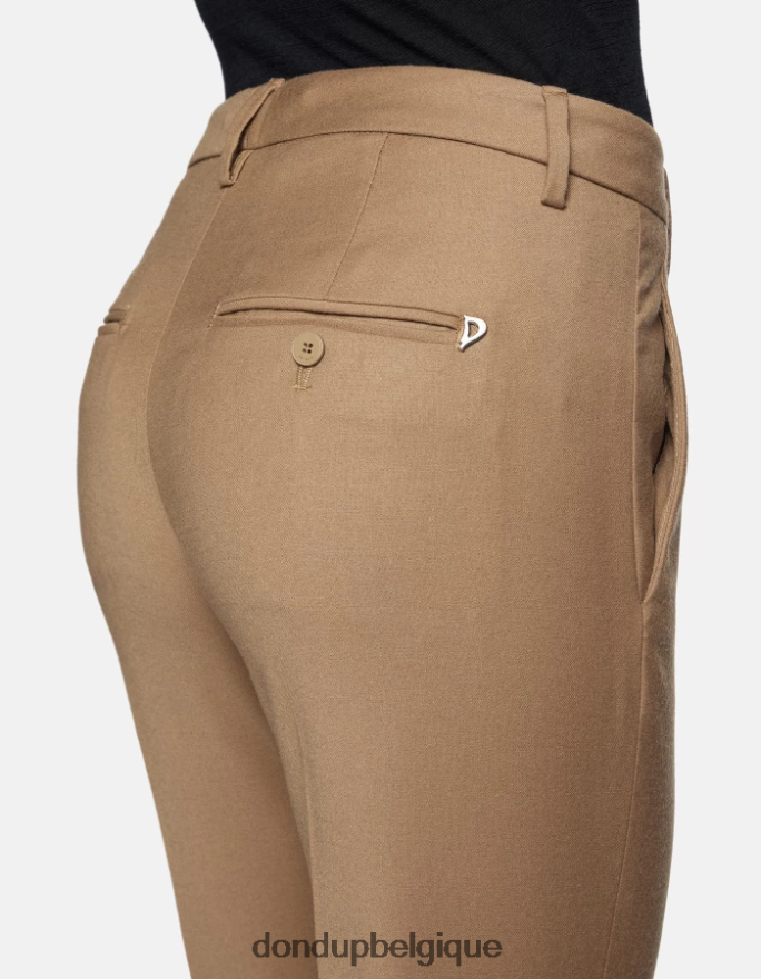 femmes vêtements DONDUP chameau pantalon ample en flanelle nima 8826D0221