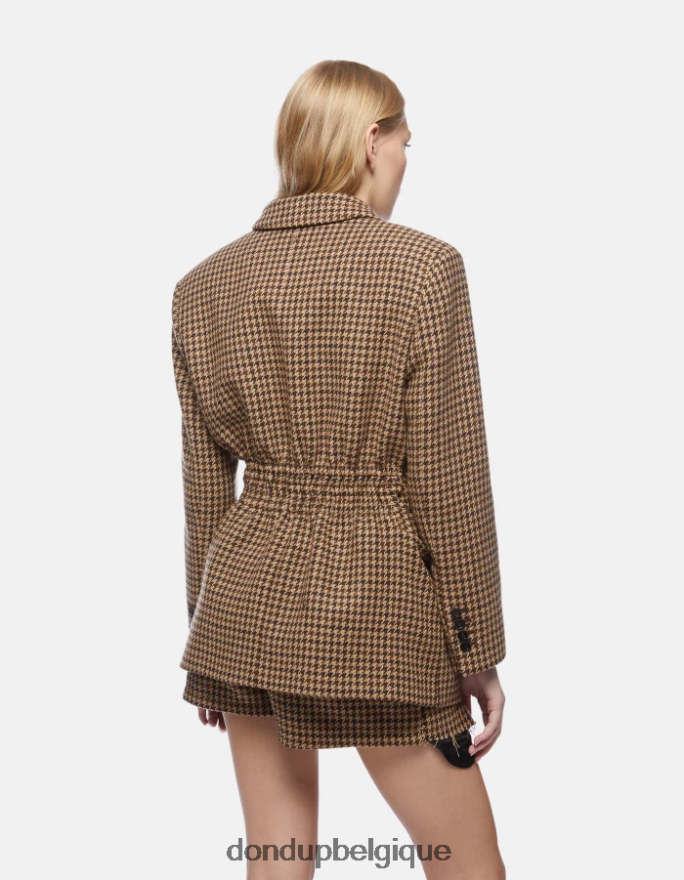 femmes vêtements DONDUP cioccolato blazer en laine mélangée à simple boutonnage 8826D0371