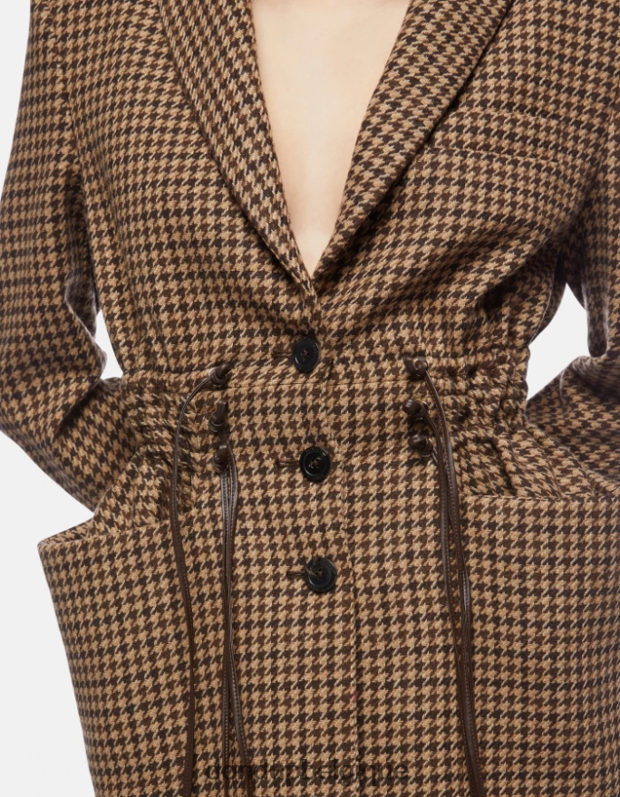 femmes vêtements DONDUP cioccolato blazer en laine mélangée à simple boutonnage 8826D0371