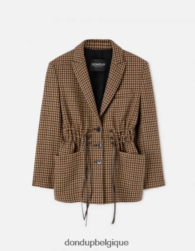 femmes vêtements DONDUP cioccolato blazer en laine mélangée à simple boutonnage 8826D0371