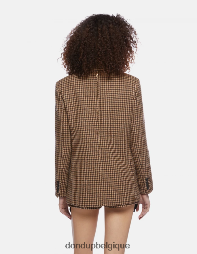 femmes vêtements DONDUP cioccolato blazer en laine mélangée à simple boutonnage 8826D0376