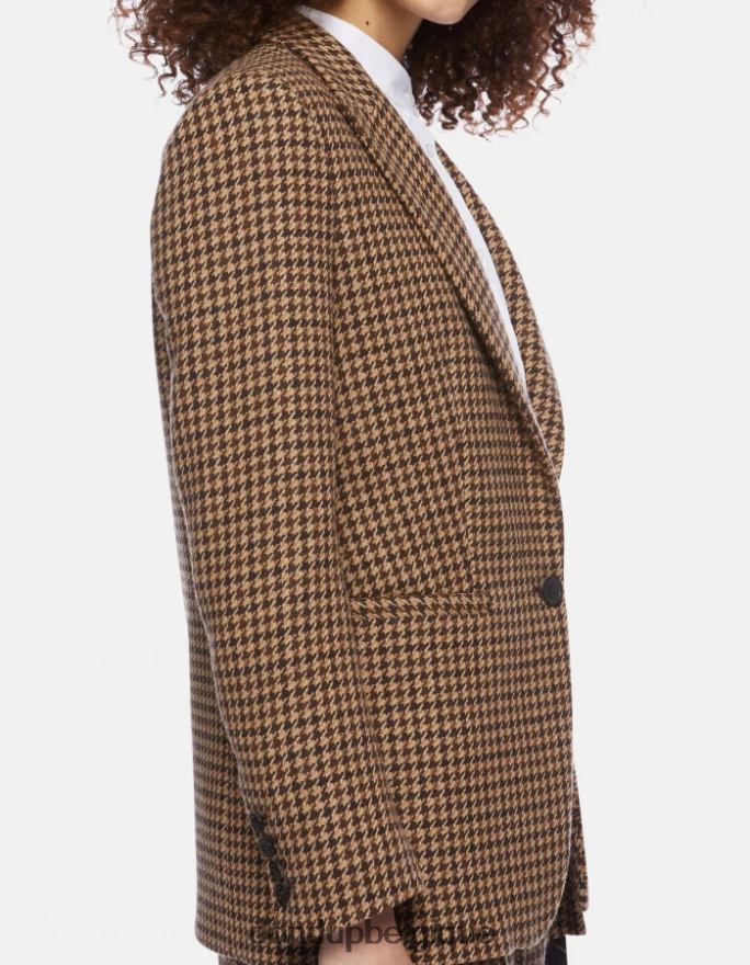 femmes vêtements DONDUP cioccolato blazer en laine mélangée à simple boutonnage 8826D0376