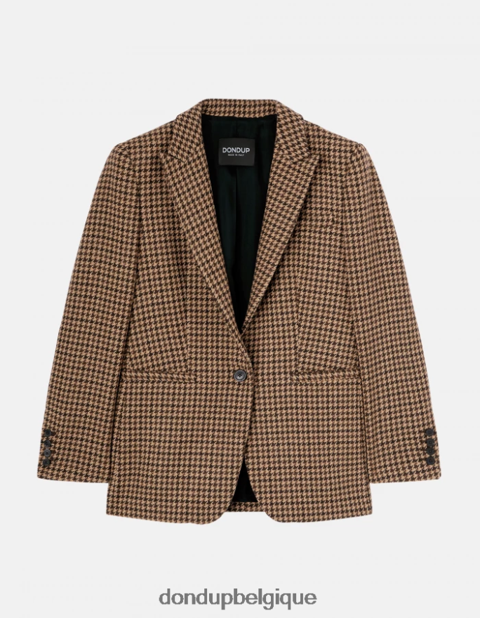 femmes vêtements DONDUP cioccolato blazer en laine mélangée à simple boutonnage 8826D0376