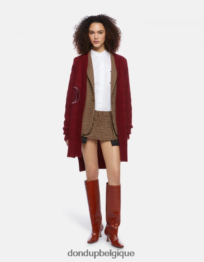 femmes vêtements DONDUP cioccolato blazer en laine mélangée à simple boutonnage 8826D0376