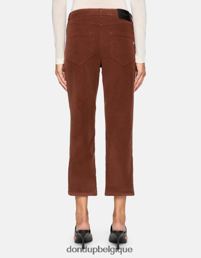 femmes vêtements DONDUP cioccolato koons pantalon ample en velours 8826D073