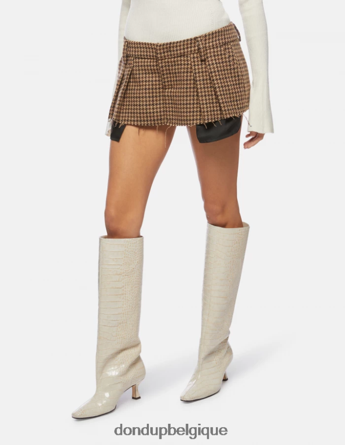 femmes vêtements DONDUP cioccolato mini-jupe en laine mélangée 8826D0398