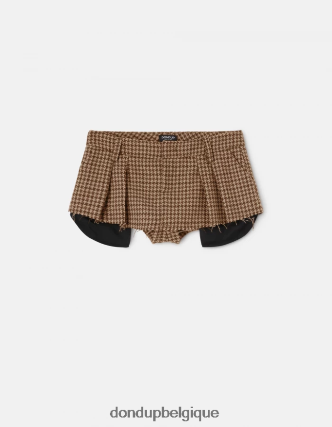 femmes vêtements DONDUP cioccolato mini-jupe en laine mélangée 8826D0398