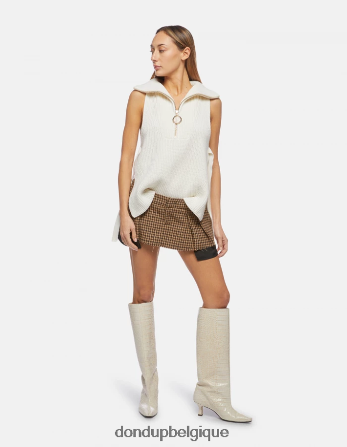femmes vêtements DONDUP cioccolato mini-jupe en laine mélangée 8826D0398