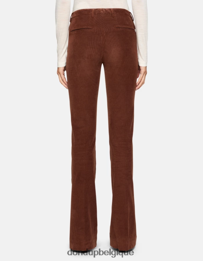 femmes vêtements DONDUP cioccolato pantalon bootcut lexi en velours 8826D0122