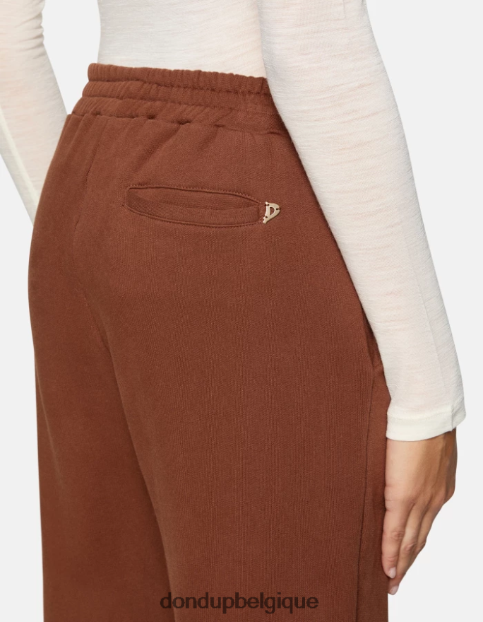 femmes vêtements DONDUP cioccolato pantalon large en polaire 8826D0170