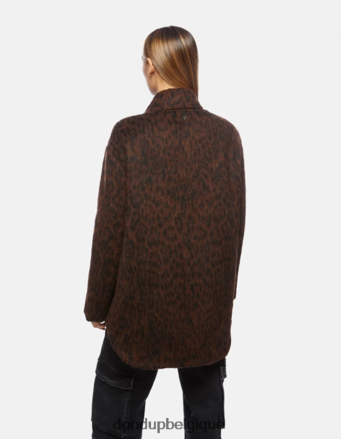 femmes vêtements DONDUP cioccolato surchemise à simple boutonnage en éco-fourrure 8826D0367