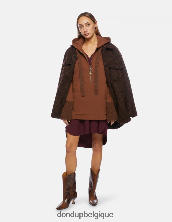 femmes vêtements DONDUP cioccolato sweat à capuche surdimensionné 8826D0446