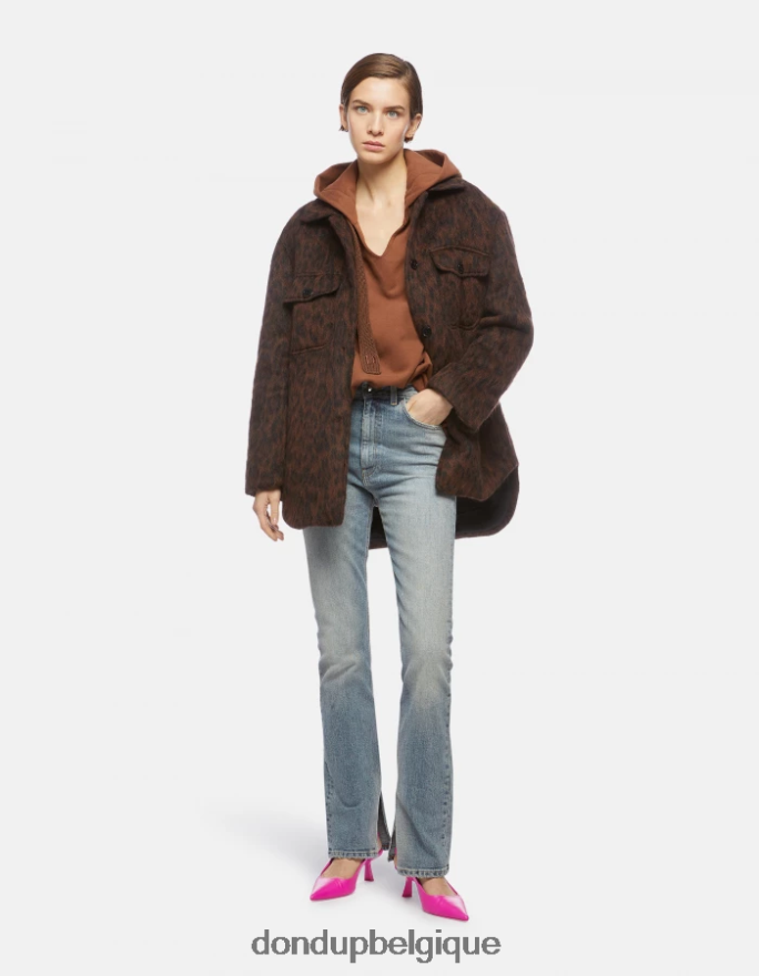 femmes vêtements DONDUP cioccolato sweat à capuche surdimensionné 8826D0452