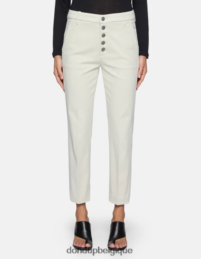 femmes vêtements DONDUP gesso pantalon ample en tricotine nima 8826D0231