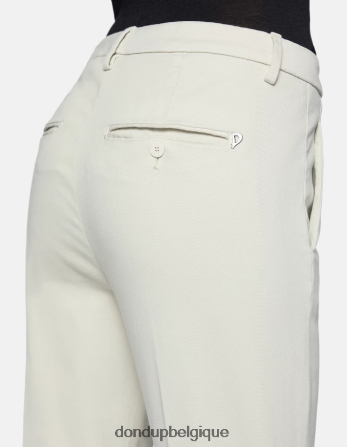 femmes vêtements DONDUP gesso pantalon ample en tricotine nima 8826D0231