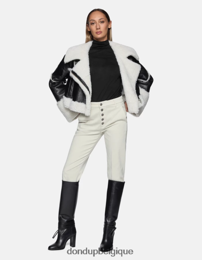 femmes vêtements DONDUP gesso pantalon ample en tricotine nima 8826D0231