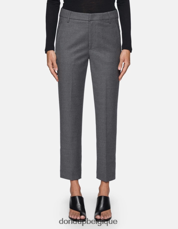 femmes vêtements DONDUP gris pantalon ample en flanelle nima 8826D0223