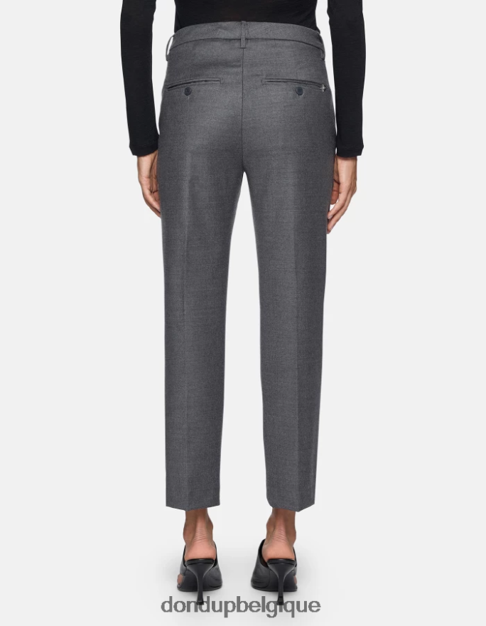 femmes vêtements DONDUP gris pantalon ample en flanelle nima 8826D0223