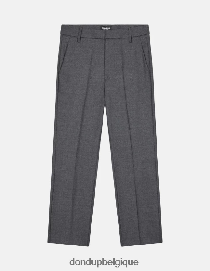 femmes vêtements DONDUP gris pantalon ample en flanelle nima 8826D0223