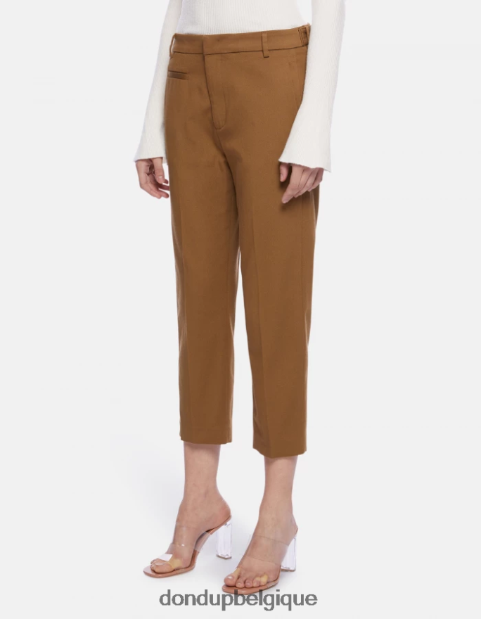 femmes vêtements DONDUP kaki pantalon coupe carotte en coton ariel 8826D0201